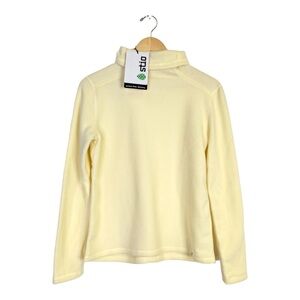 STIO Womens Small Pale Straw Turpin Fleece Funnel Turtleneck Pullover Sweatshirt
